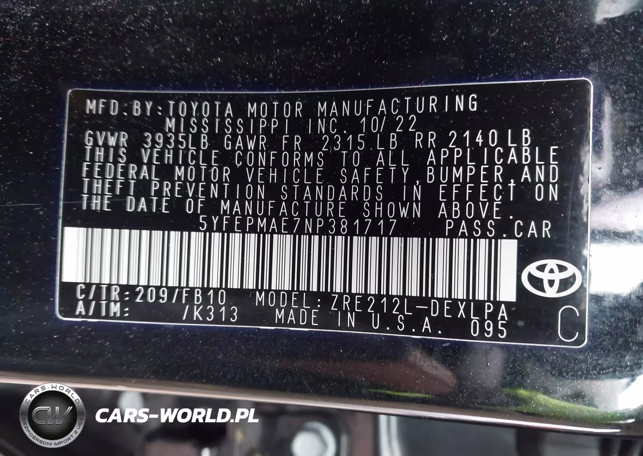 2022 Toyota Corolla Le VIN:5YFEPMAE7NP381717 - 9