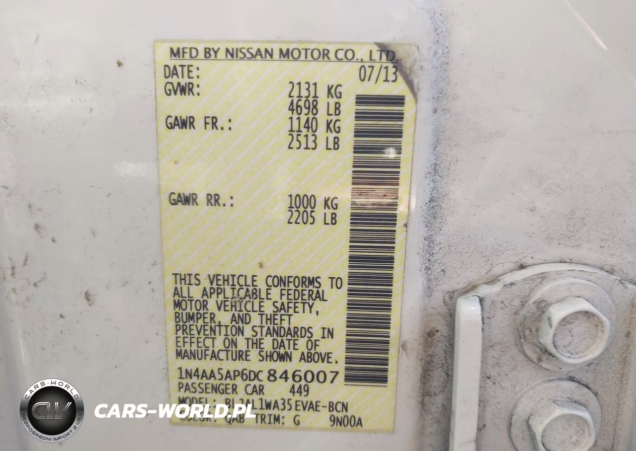 2013 Nissan Maxima 3.5 Sv VIN:1N4AA5AP6DC846007 - 9