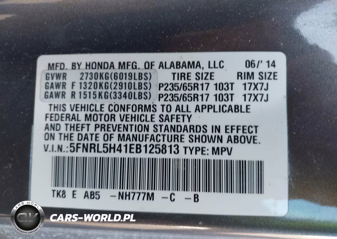 2014 Honda Odyssey Ex VIN:5FNRL5H41EB125813 - 9