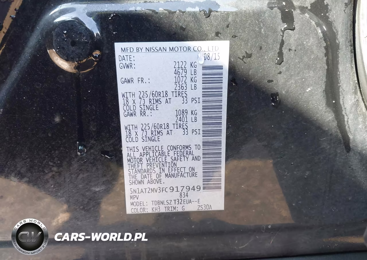 2015 Nissan Rogue Sl VIN:5N1AT2MV3FC917949 - 9