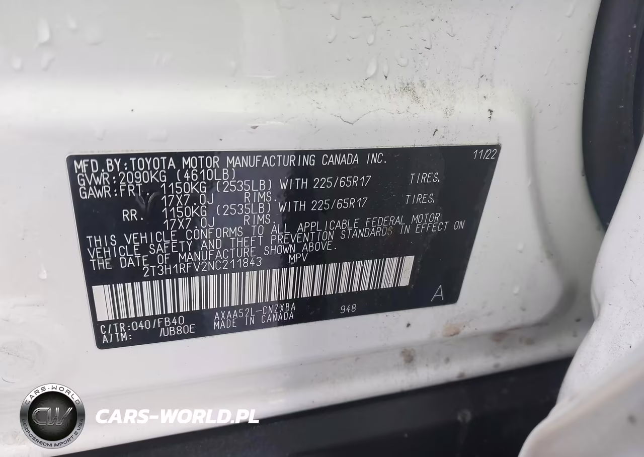 2022 Toyota Rav4 Le VIN:2T3H1RFV2NC211843 - 9