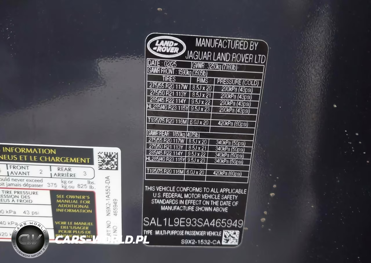2025 Land Rover Range Rover Sport P530 Dynamic Se VIN:SAL1L9E93SA465949 - 9
