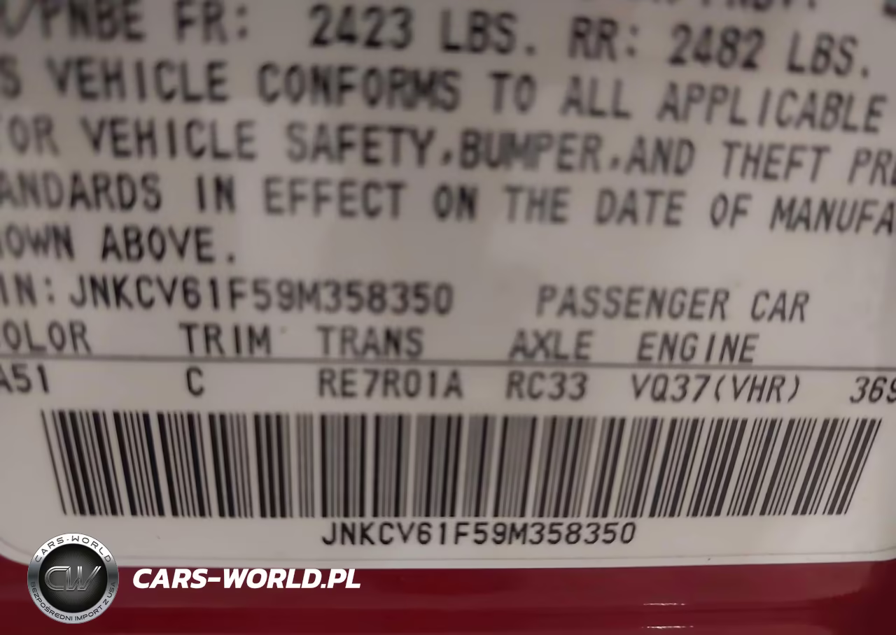 2009 Infiniti G37X VIN:JNKCV61F59M358350 - 9