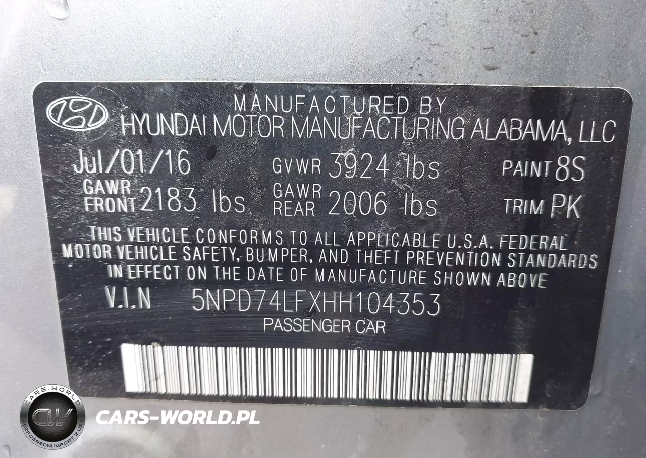 2017 Hyundai Elantra Se VIN:5NPD74LFXHH104353 - 9