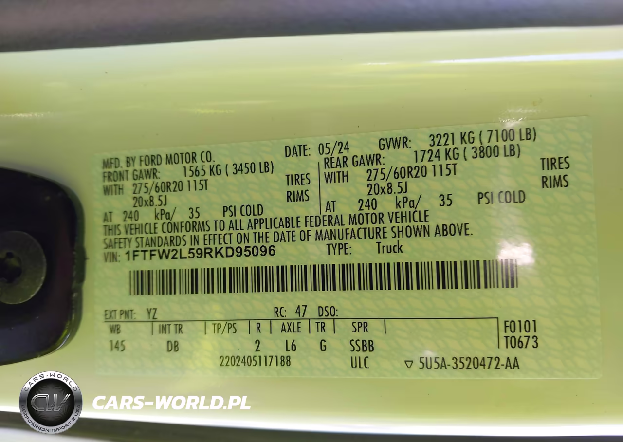 2024 Ford F-150 Stx VIN:1FTFW2L59RKD95096 - 9