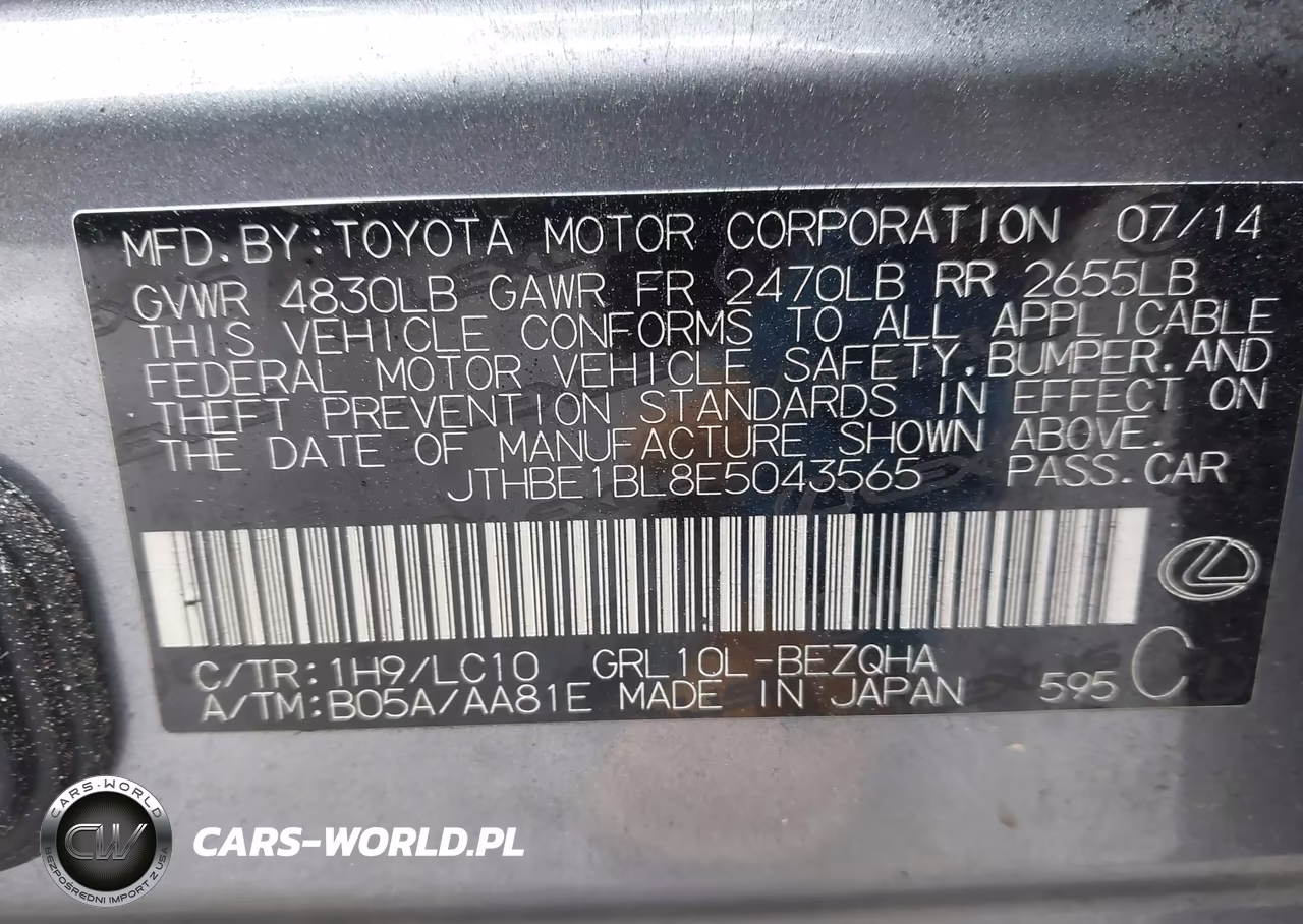 2014 Lexus Gs 350 VIN:JTHBE1BL8E5043565 - 9