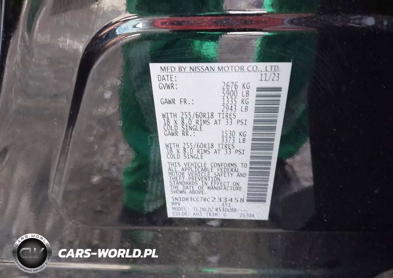 2024 Nissan Pathfinder Sl 4Wd VIN:5N1DR3CC7RC233458 - 9