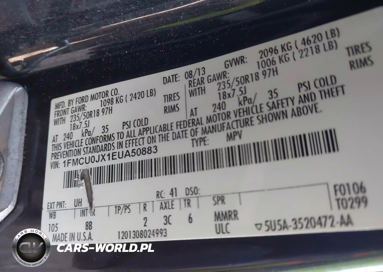2014 Ford Escape Titanium VIN:1FMCU0JX1EUA50883 - 9