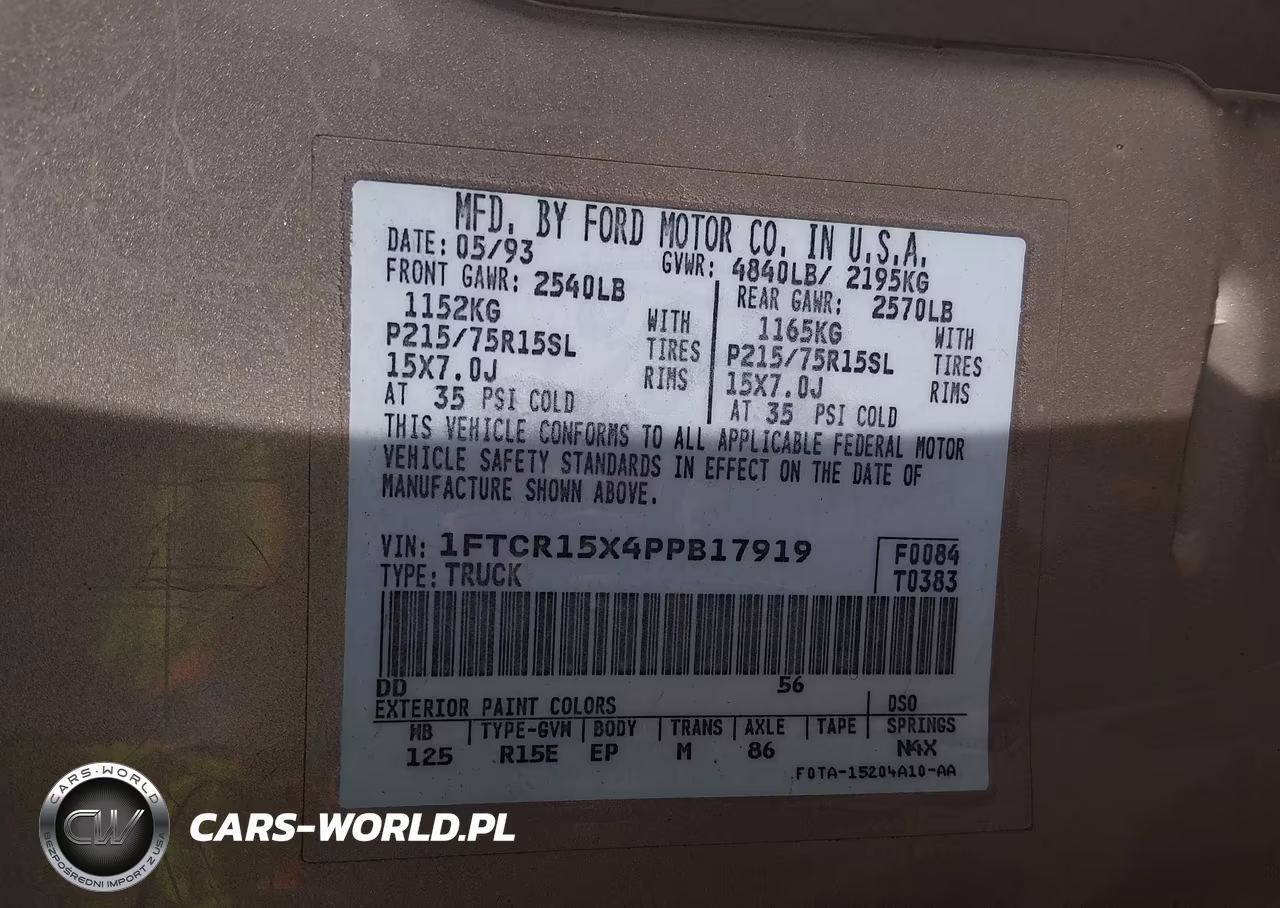1993 Ford Ranger Super Cab VIN:1FTCR15X4PPB17919 - 9