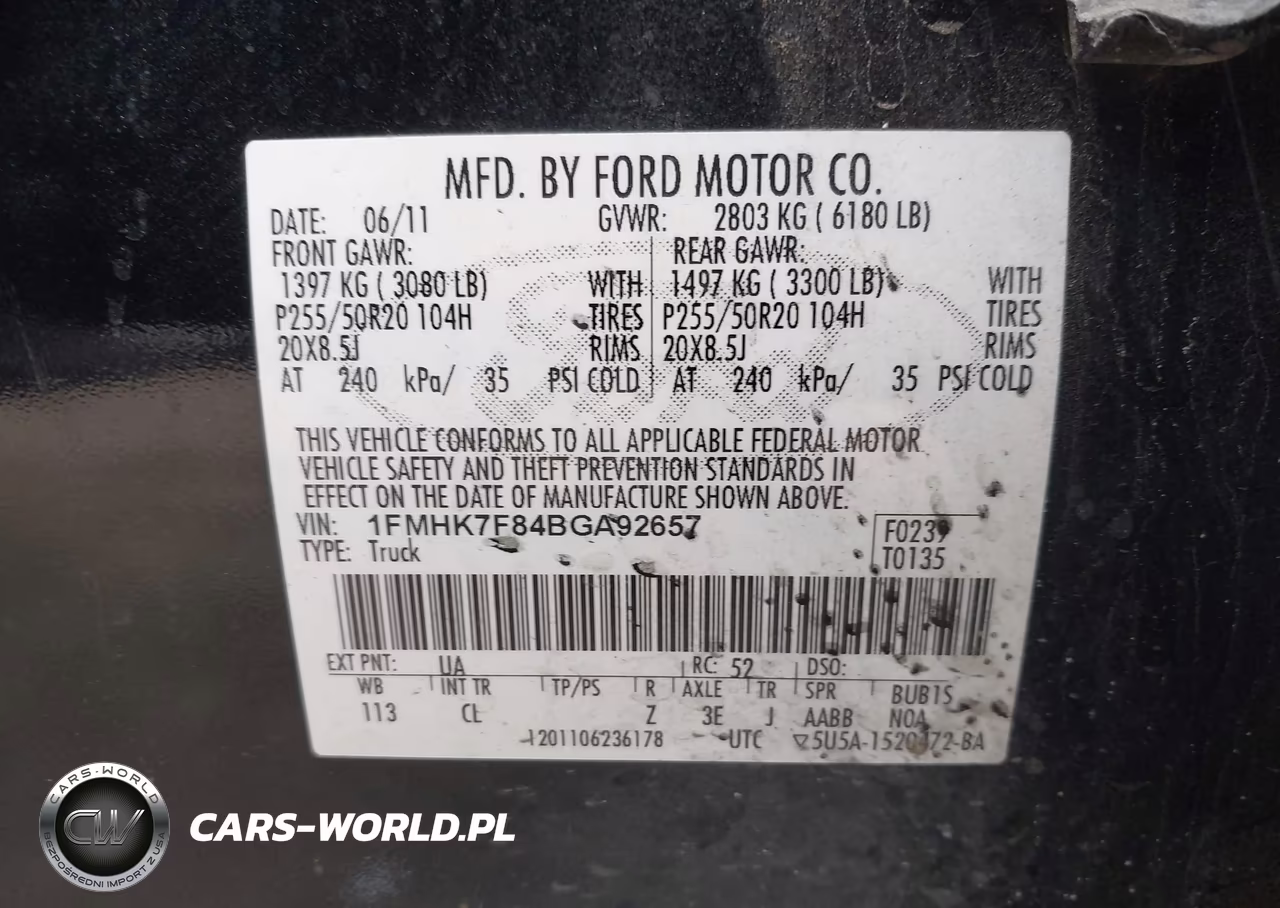 2011 Ford Explorer Limited VIN:1FMHK7F84BGA92657 - 9
