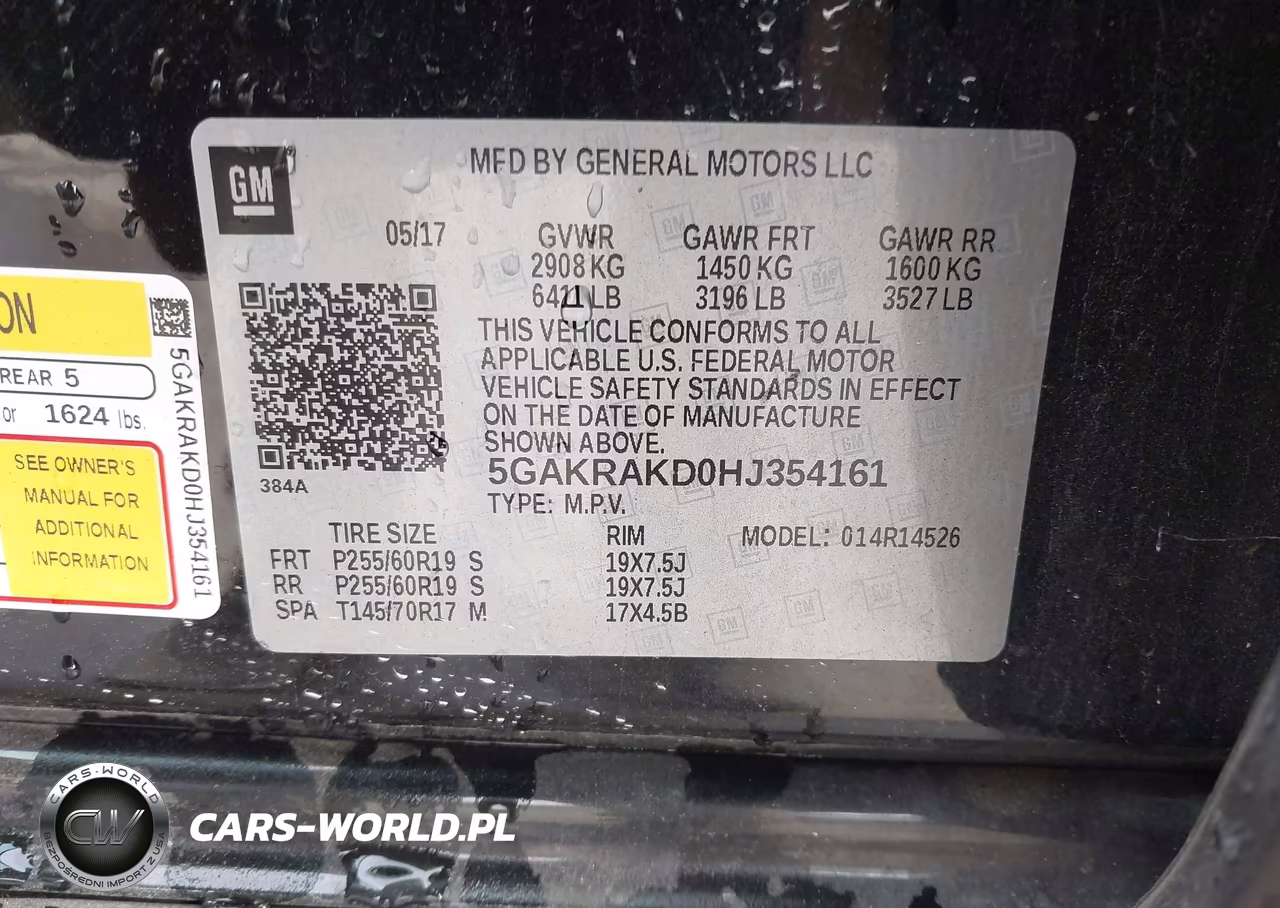 2017 Buick Enclave Convenience VIN:5GAKRAKD0HJ354161 - 9
