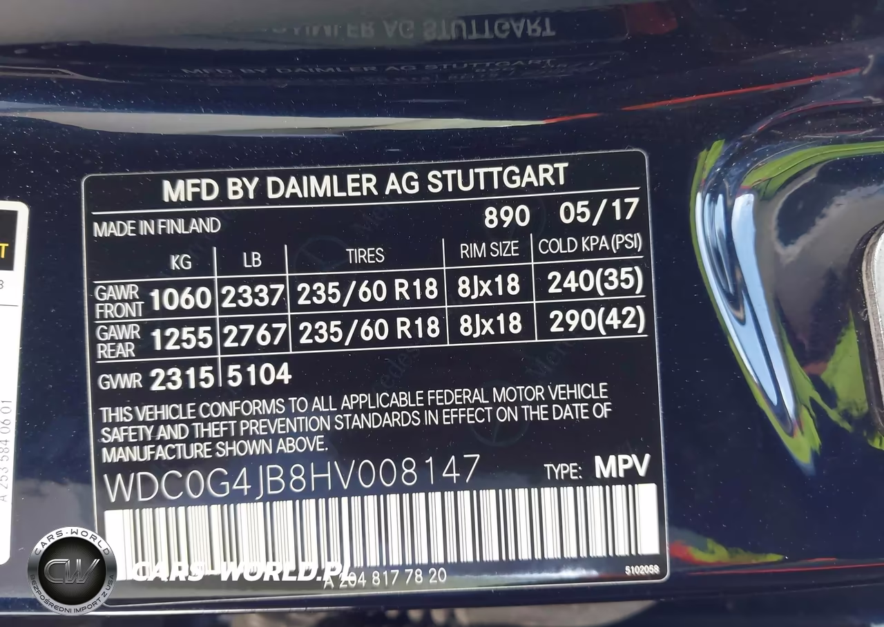 2017 Mercedes-Benz Glc 300 VIN:WDC0G4JB8HV008147 - 9