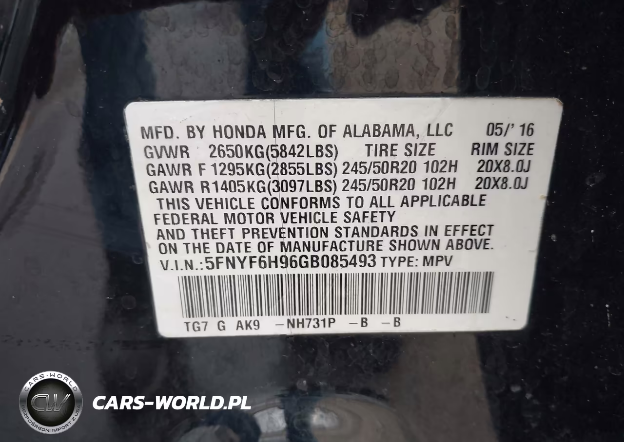 2016 Honda Pilot Touring VIN:5FNYF6H96GB085493 - 9