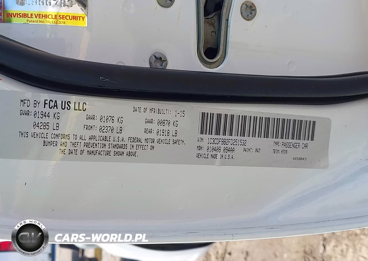 2015 Dodge Dart Sxt VIN:1C3CDFBB2FD251532 - 9