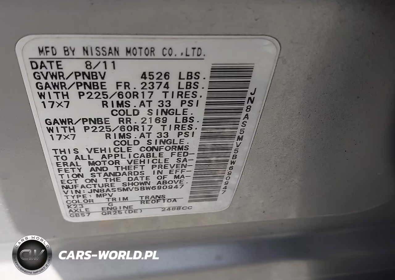 2011 Nissan Rogue Sv VIN:JN8AS5MV5BW690947 - 9