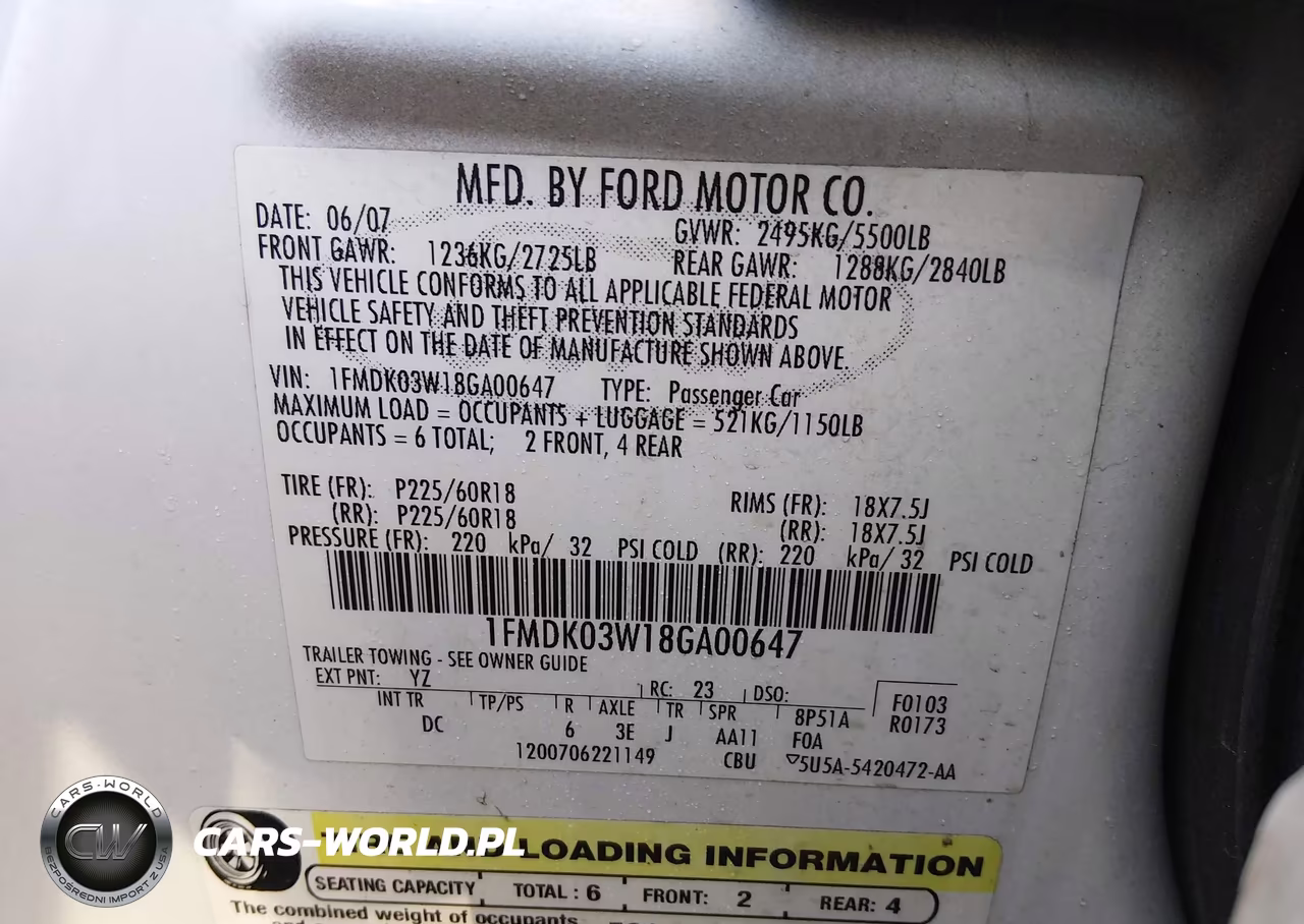 2008 Ford Taurus X Limited VIN:1FMDK03W18GA00647 - 9