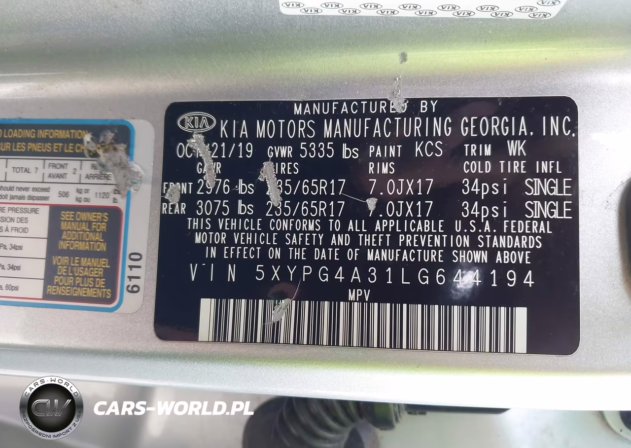 2020 Kia Sorento 2.4L L VIN:5XYPG4A31LG644194 - 9