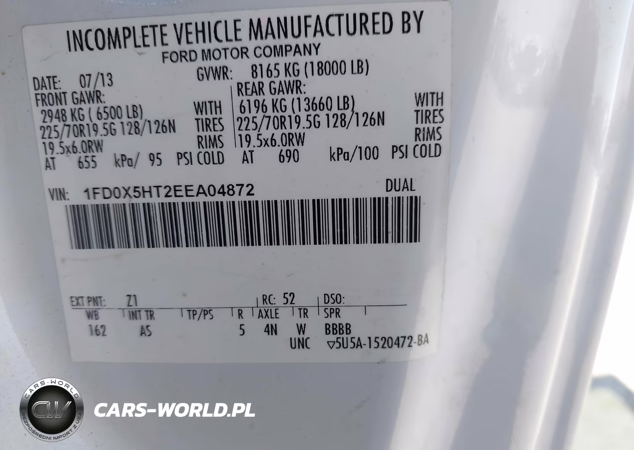 2014 Ford F-550 Chassis Xl VIN:1FD0X5HT2EEA04872 - 9