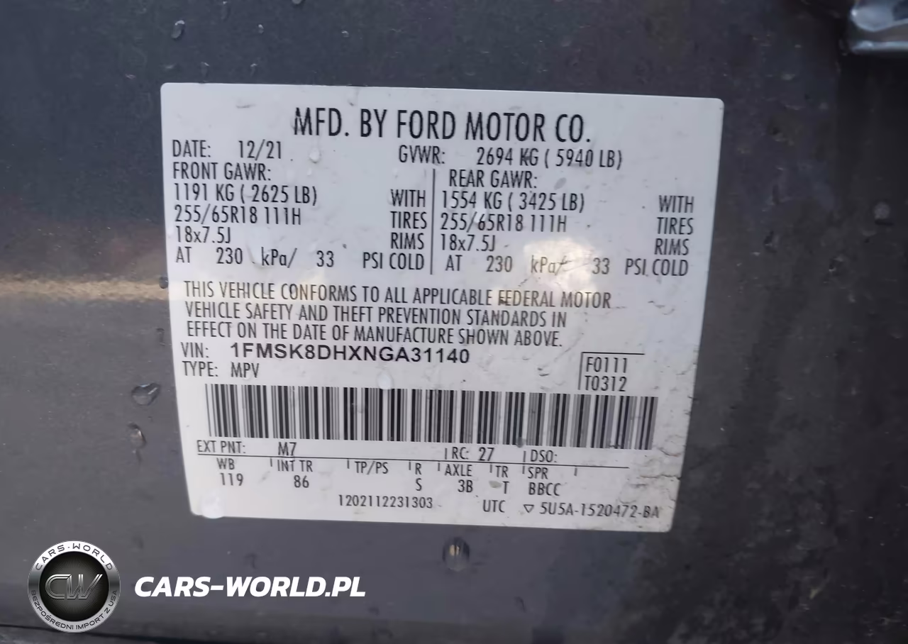 2022 Ford Explorer Xlt VIN:1FMSK8DHXNGA31140 - 9