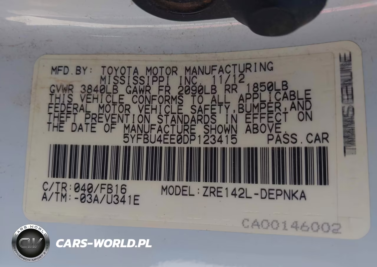 2013 Toyota Corolla Le VIN:5YFBU4EE0DP123415 - 9