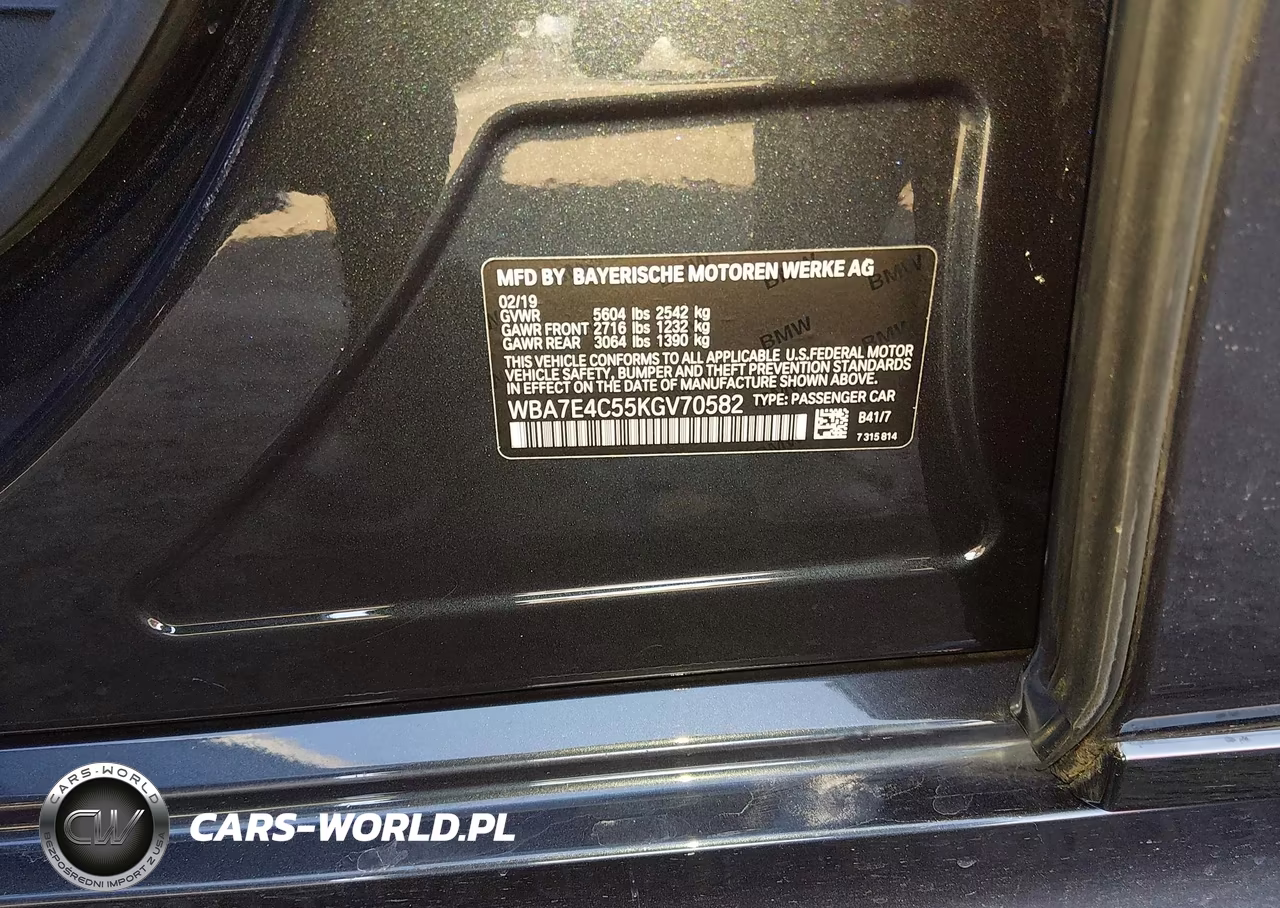 2019 BMW 740I xDrive VIN:WBA7E4C55KGV70582 - 9