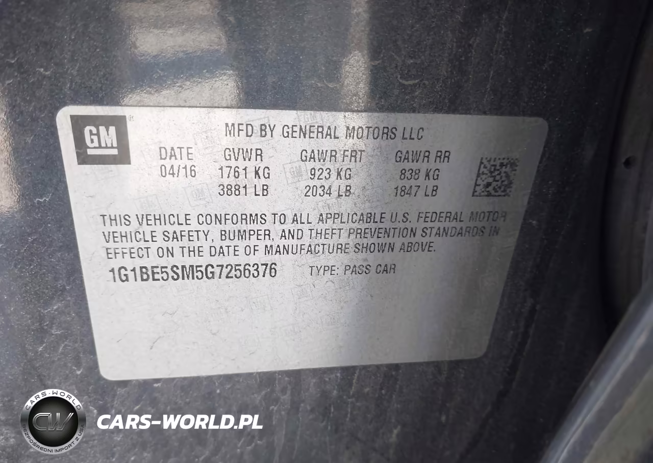 2016 Chevrolet Cruze Lt Auto VIN:1G1BE5SM5G7256376 - 9