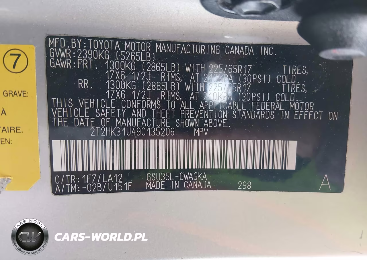 2009 Lexus Rx 350 VIN:2T2HK31U49C135206 - 9