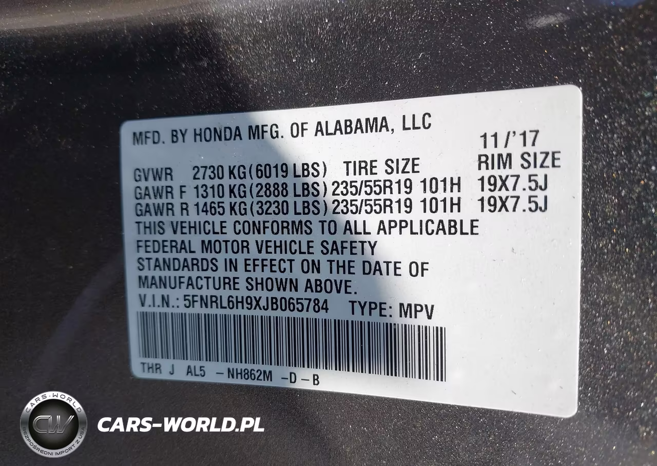 2018 Honda Odyssey Elite VIN:5FNRL6H9XJB065784 - 9
