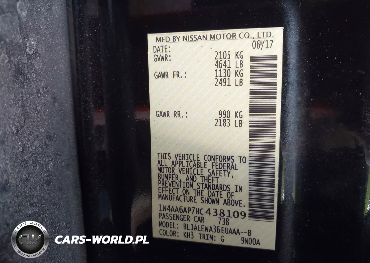 2017 Nissan Maxima 3.5 Sl VIN:1N4AA6AP7HC438109 - 9
