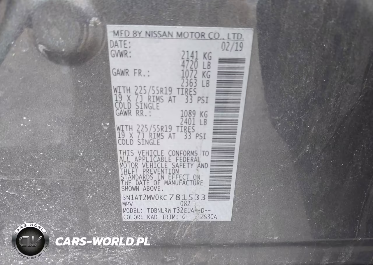 2019 Nissan Rogue S-Sl-Sv VIN:5N1AT2MV0KC781533 - 9