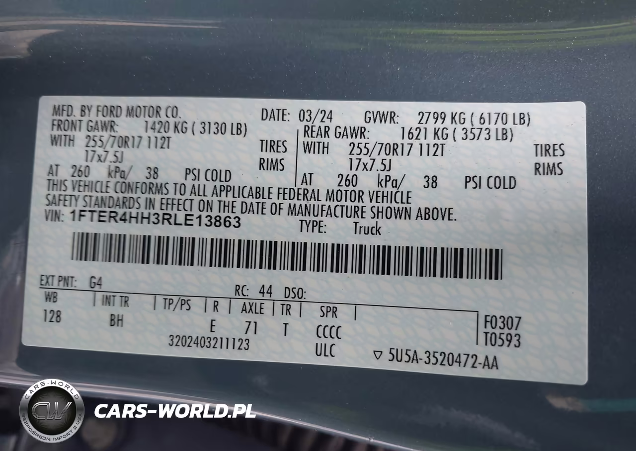 2024 Ford Ranger Xlt VIN:1FTER4HH3RLE13863 - 9