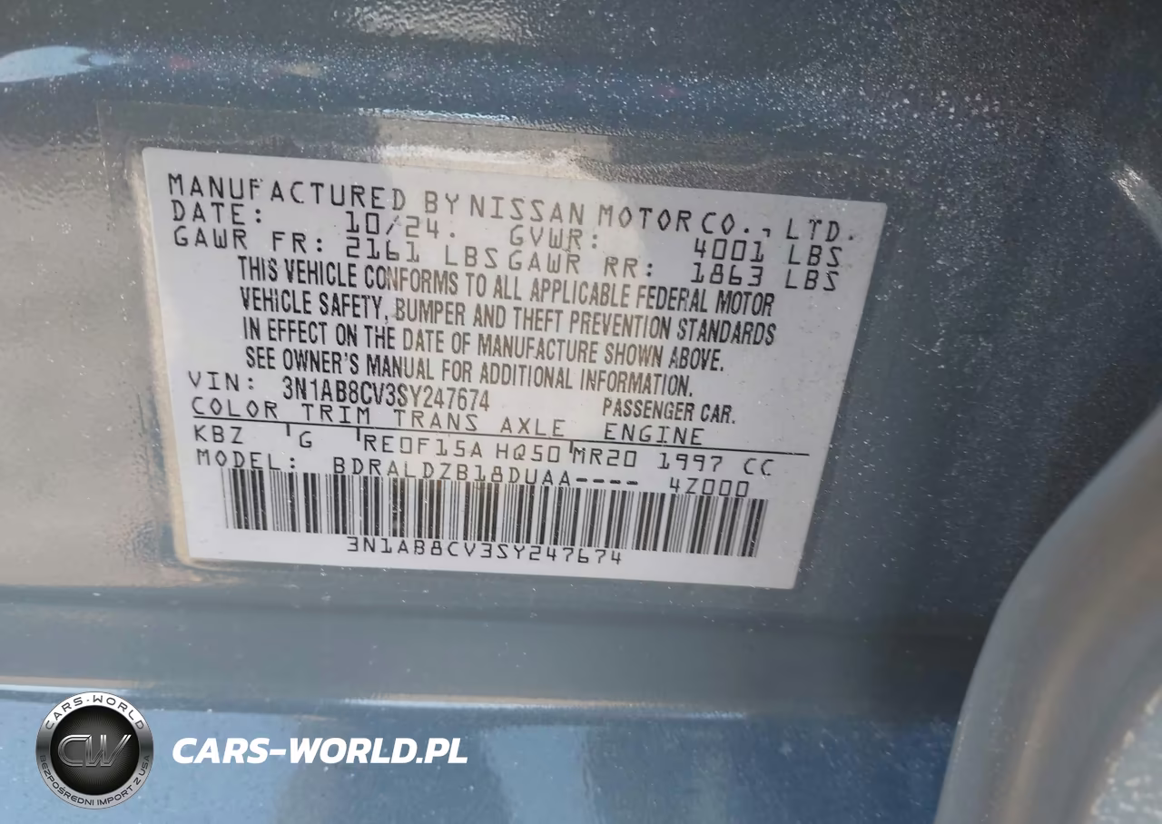 2025 Nissan Sentra Sv VIN:3N1AB8CV3SY247674 - 9