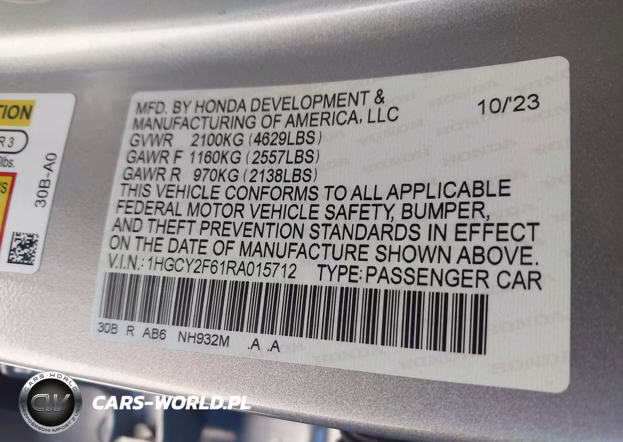 2024 Honda Accord Hybrid Ex-L VIN:1HGCY2F61RA015712 - 9
