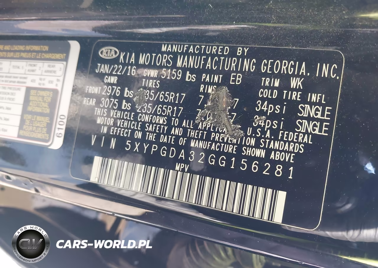2016 Kia Sorento 2.4L Lx VIN:5XYPGDA32GG156281 - 9
