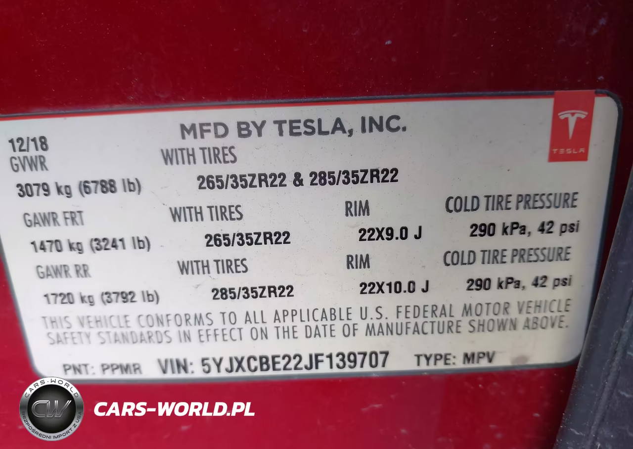 2018 Tesla Model X 100D-75D-P100D VIN:5YJXCBE22JF139707 - 9