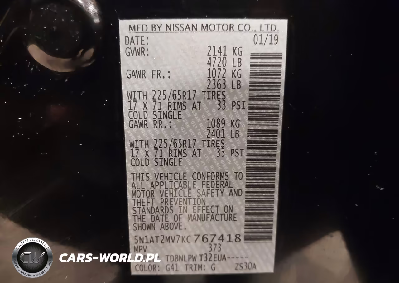 2019 Nissan Rogue S VIN:5N1AT2MV7KC767418 - 9