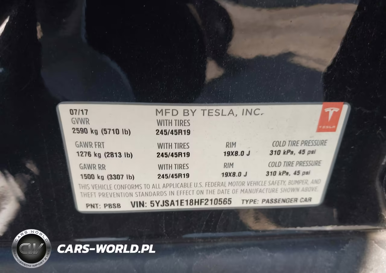 2017 Tesla Model S 60-75 VIN:5YJSA1E18HF210565 - 9