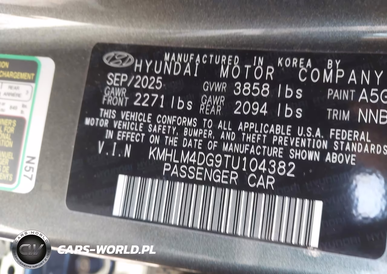 2026 Hyundai Elantra Sel Sport VIN:KMHLM4DG9TU104382 - 9
