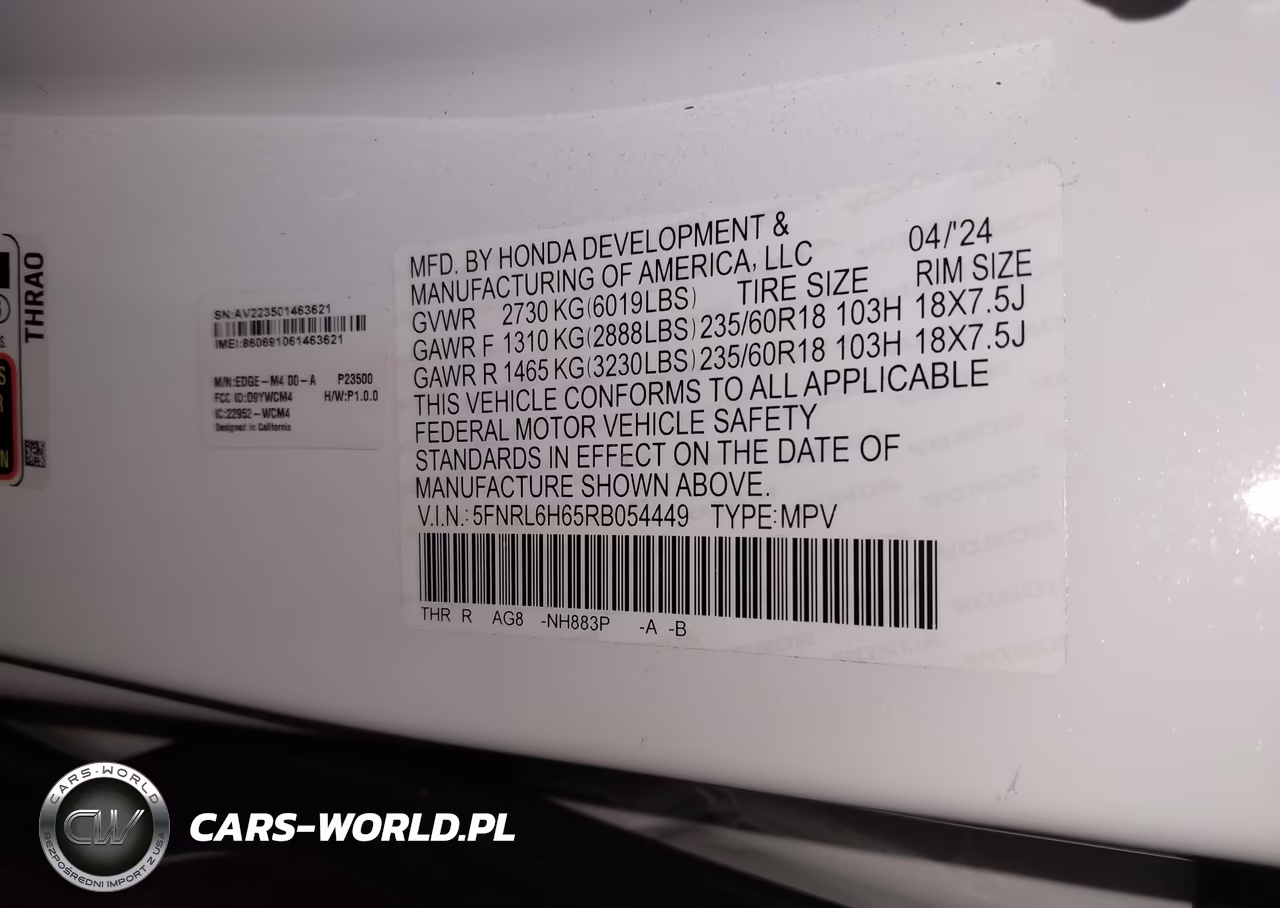 2024 Honda Odyssey Ex-L VIN:5FNRL6H65RB054449 - 9