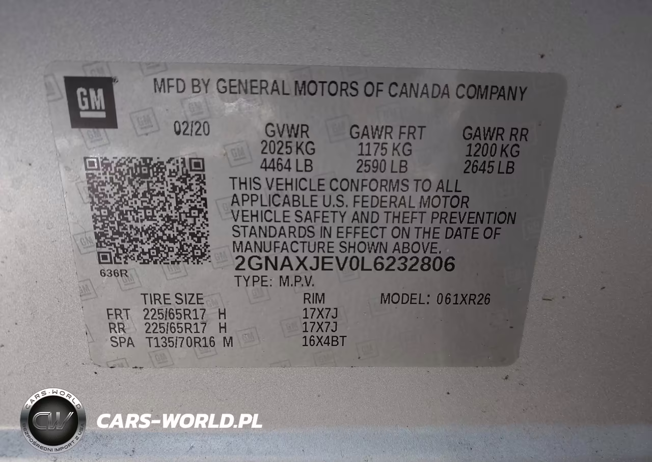2020 Chevrolet Equinox Fwd 2Fl VIN:2GNAXJEV0L6232806 - 9