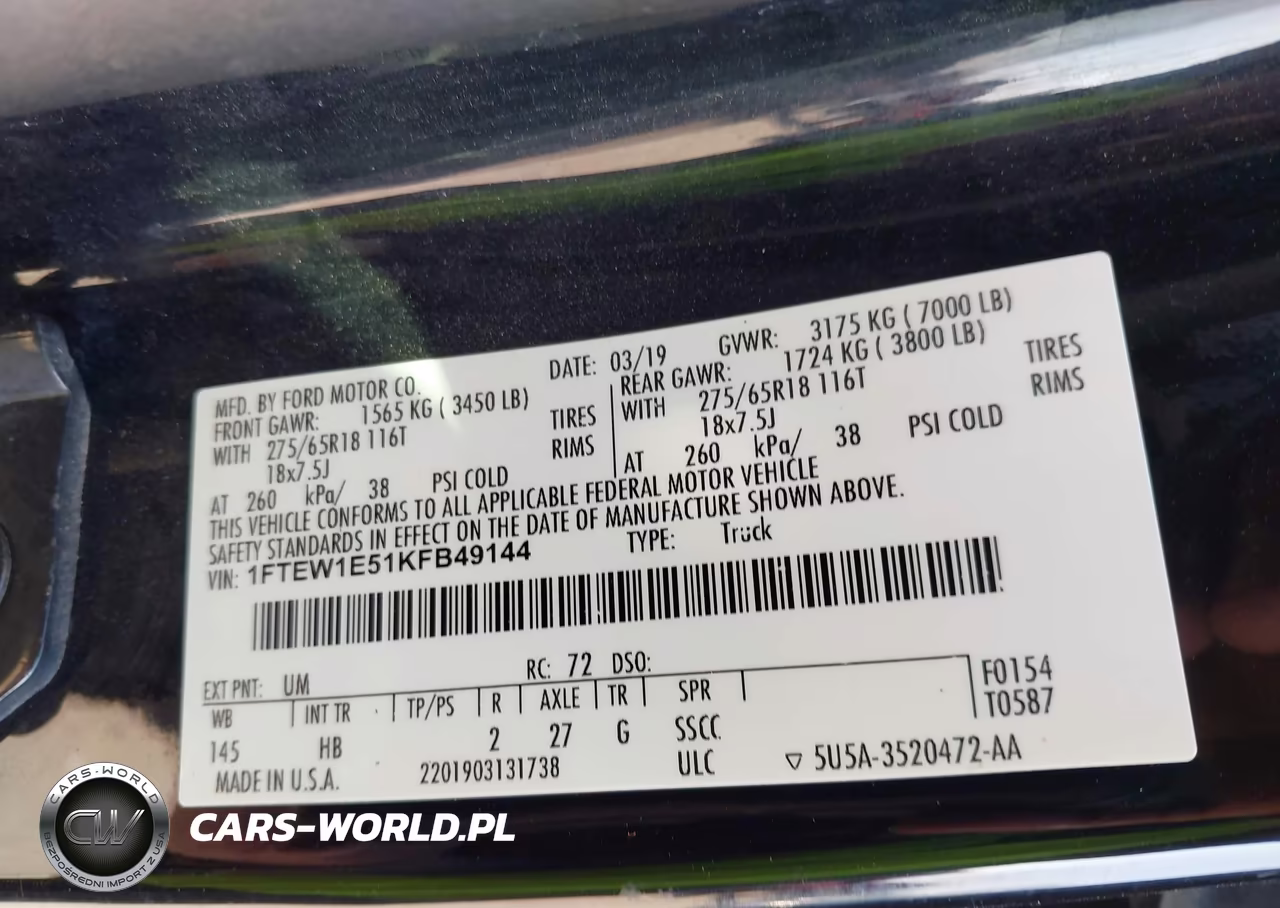 2019 Ford F-150 Lariat VIN:1FTEW1E51KFB49144 - 9