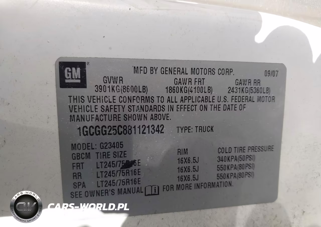 2008 Chevrolet Express Work Van VIN:1GCGG25C881121342 - 9
