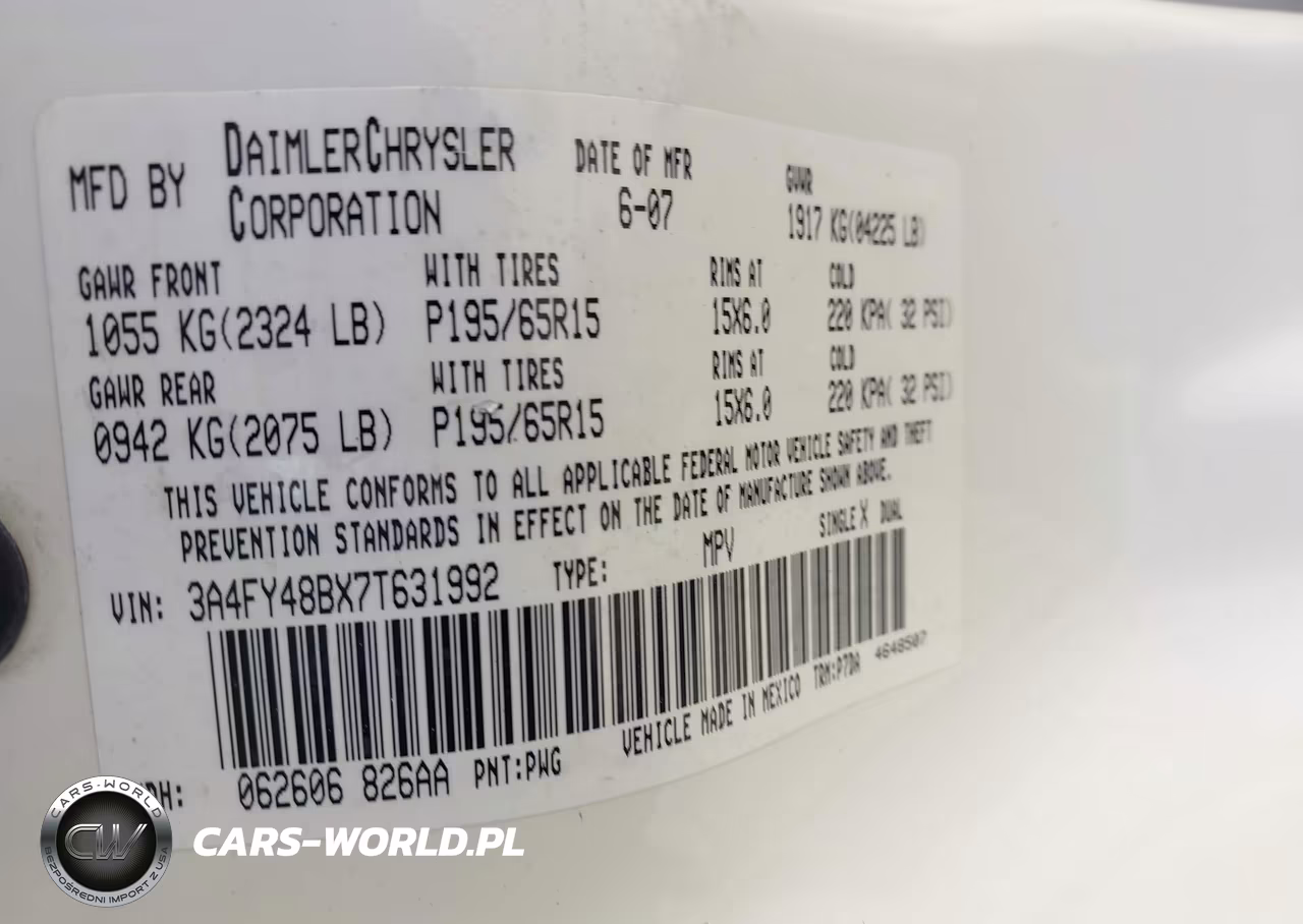 2007 Chrysler Pt Cruiser VIN:3A4FY48BX7T631992 - 9