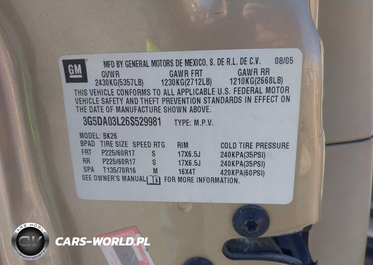 2006 Buick Rendezvous Cx VIN:3G5DA03L26S529981 - 9