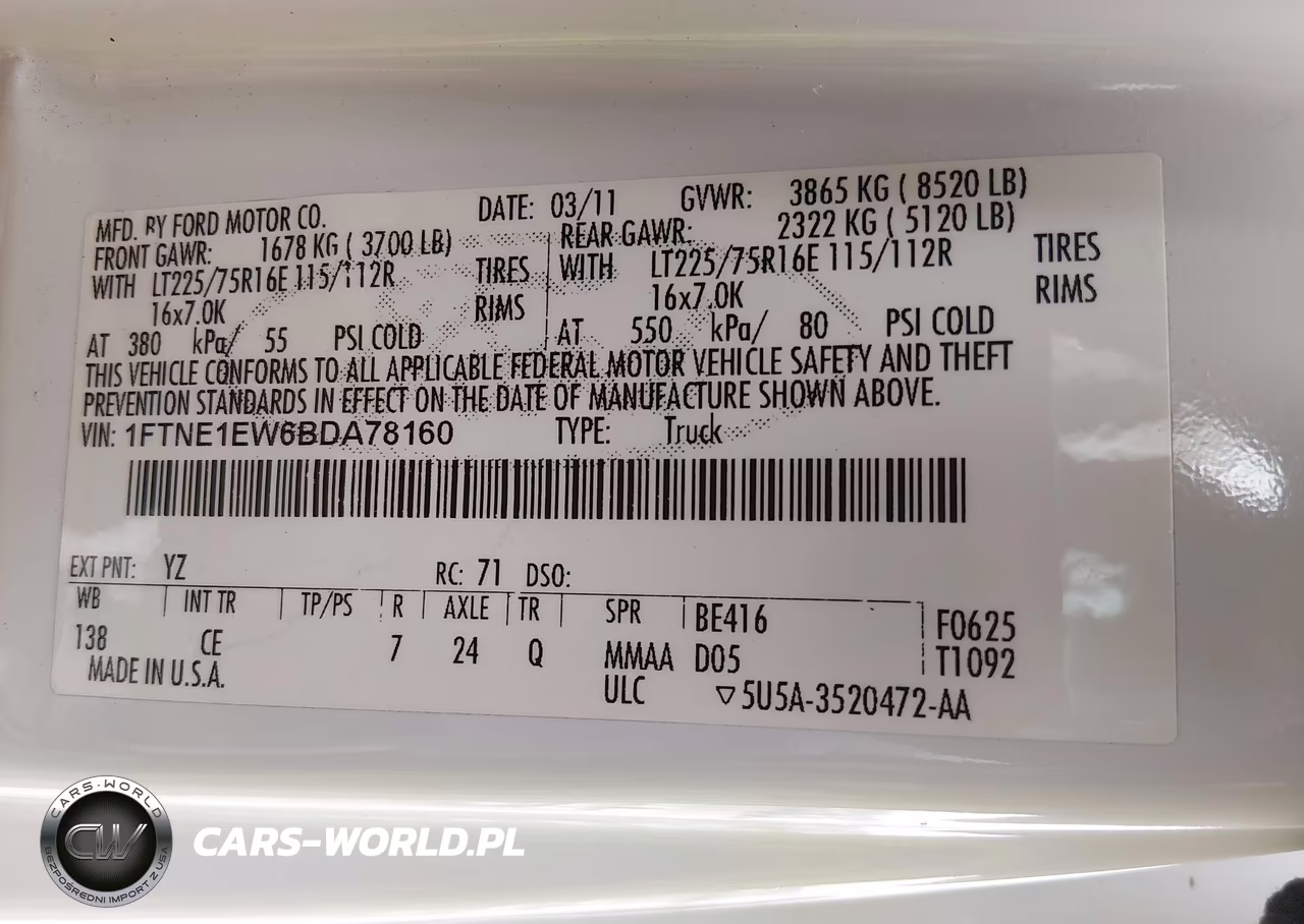 2011 Ford E-150 Commercial VIN:1FTNE1EW6BDA78160 - 9