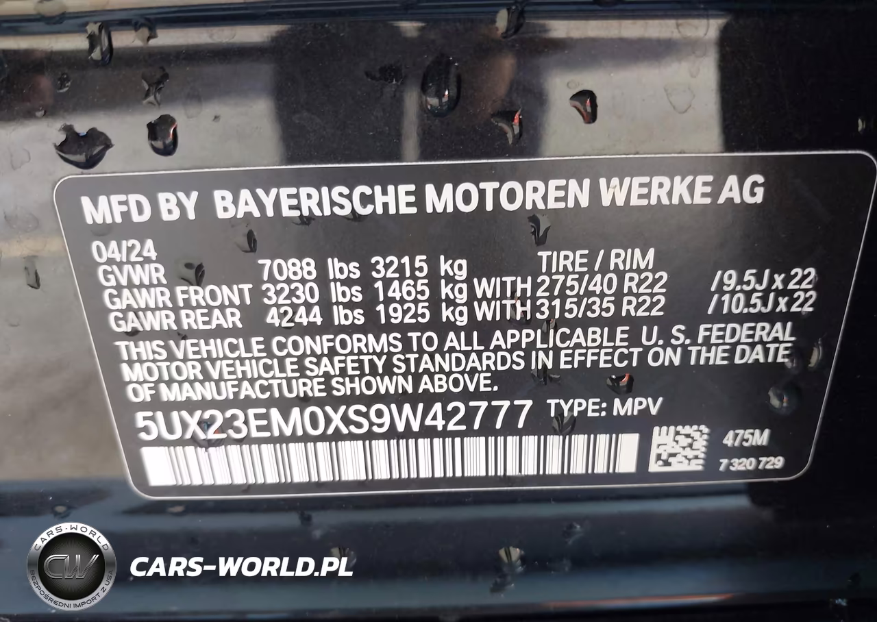 2025 BMW X7 xDrive40I VIN:5UX23EM0XS9W42777 - 9