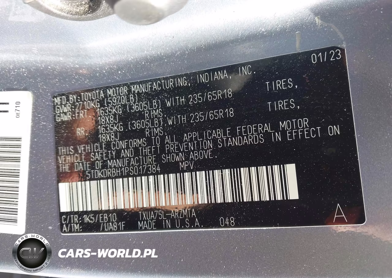 2023 Toyota Highlander Xle VIN:5TDKDRBH1PS017384 - 9