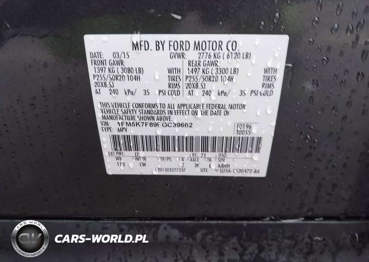 2015 Ford Explorer Limited VIN:1FM5K7F89FGC39662 - 9