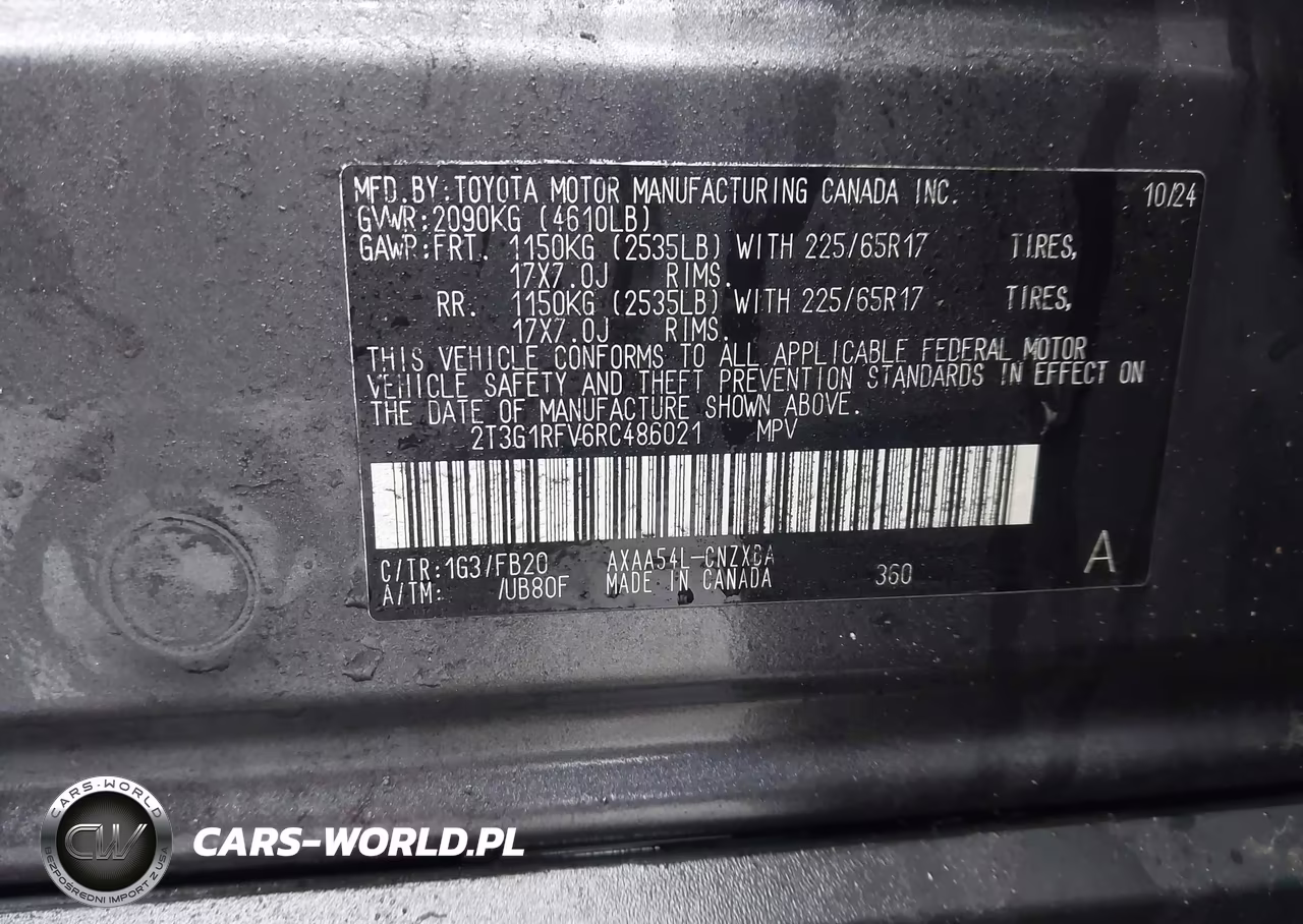 2024 Toyota Rav4 Le VIN:2T3G1RFV6RC486021 - 9