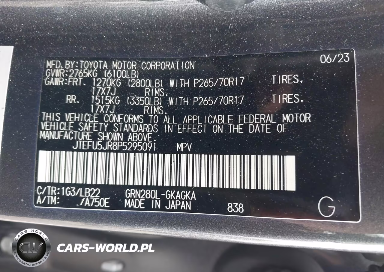 2023 Toyota 4Runner VIN:JTEFU5JR8P5295091 - 9